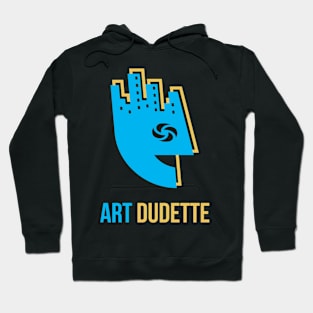 Art Dudette In Blue And Gold Hoodie